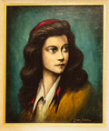 Dark Haired Beauty — original oil portrait signed by Guido Casci
