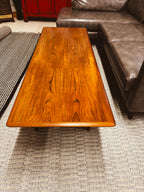 Mid-Century Teak Coffee Table with Cane Shelf