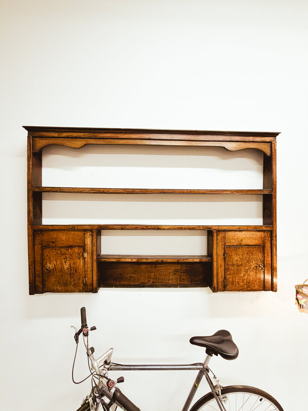 18th Century Oak Welsh Dresser Rack — Hanging Wall Shelf
