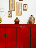 Red Lacquer Four-Door Sideboard