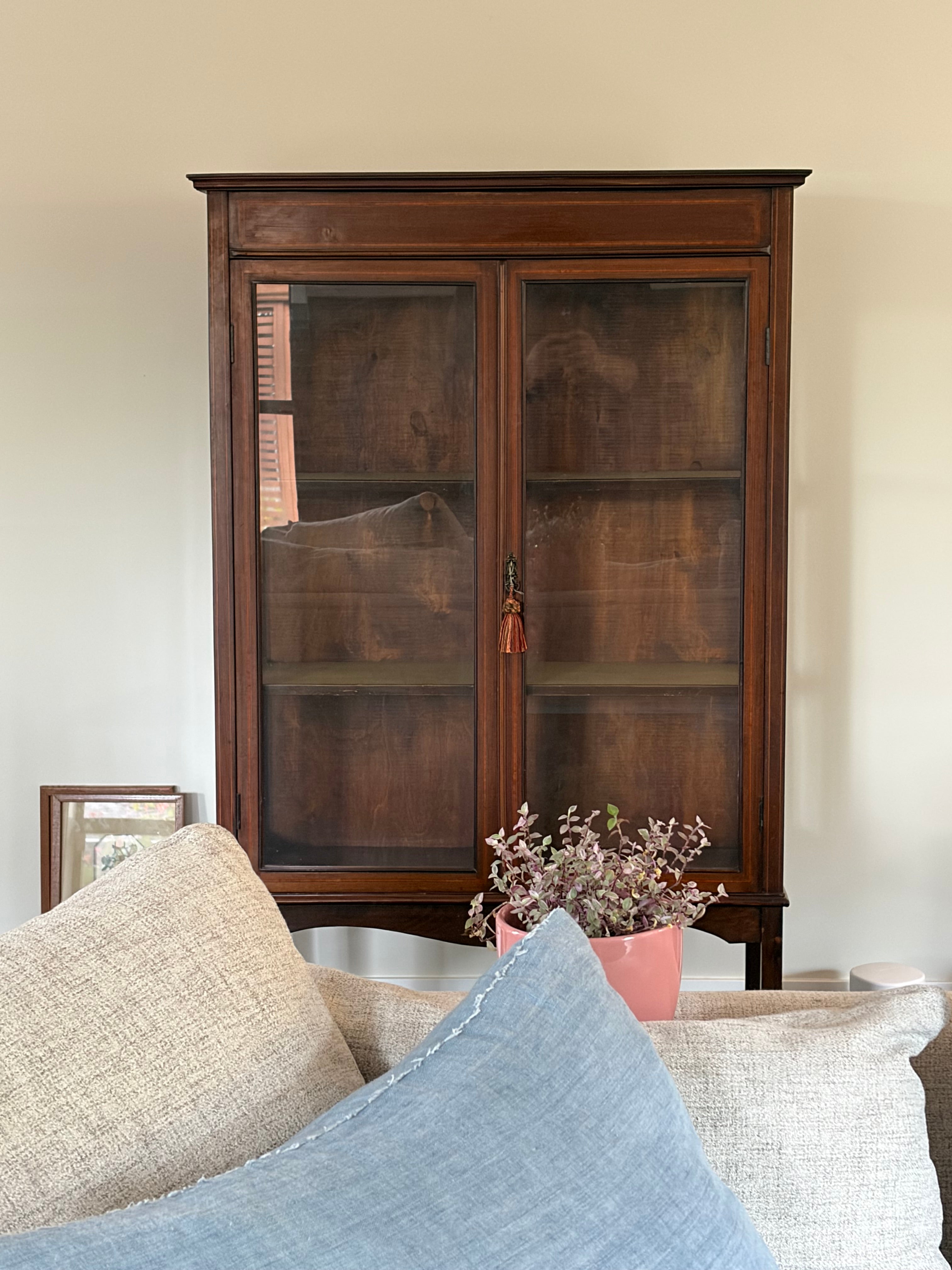 Early 1900's Edwardian Mahogany Glass Cabinet