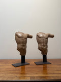 Spelter male Torso pair.
